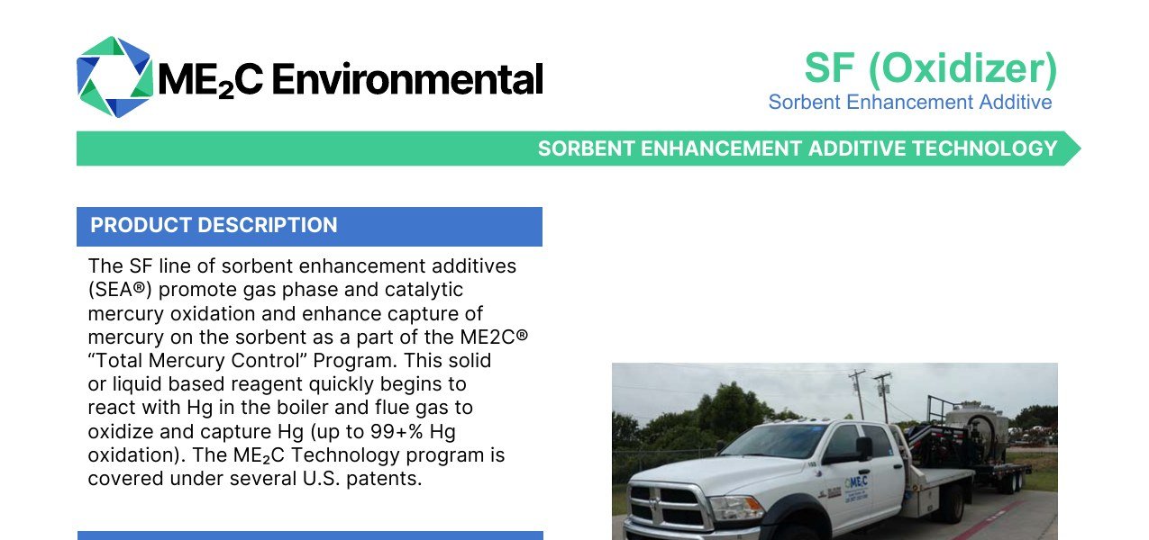 Preview of the SF oxidizer product data sheet